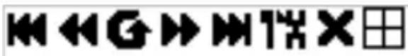 Image containing a sequence of black symbols and a grid, possibly representing directional or symbolic elements.
