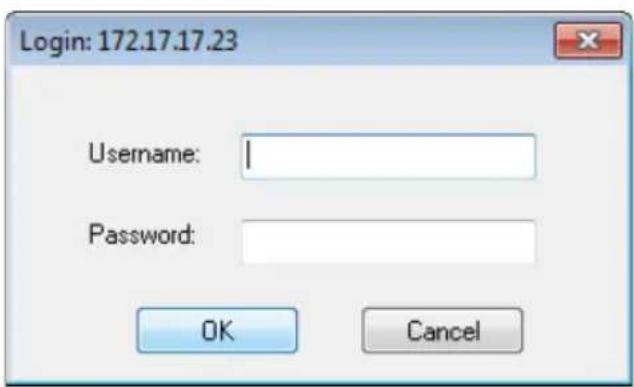 Login: 172.17.17.23 Username: Password: OK Cancel
