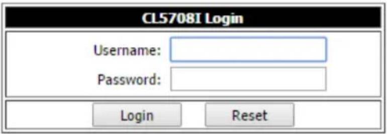 CL5708I Login Username: Password: Login Reset