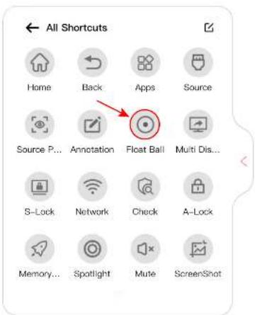 All Shortcuts Home Back Apps Source Source P... Annotation Float Ball Multi Dis... S-Lock Network Check A-Lock Memory... Spotlight Mute ScreenShot