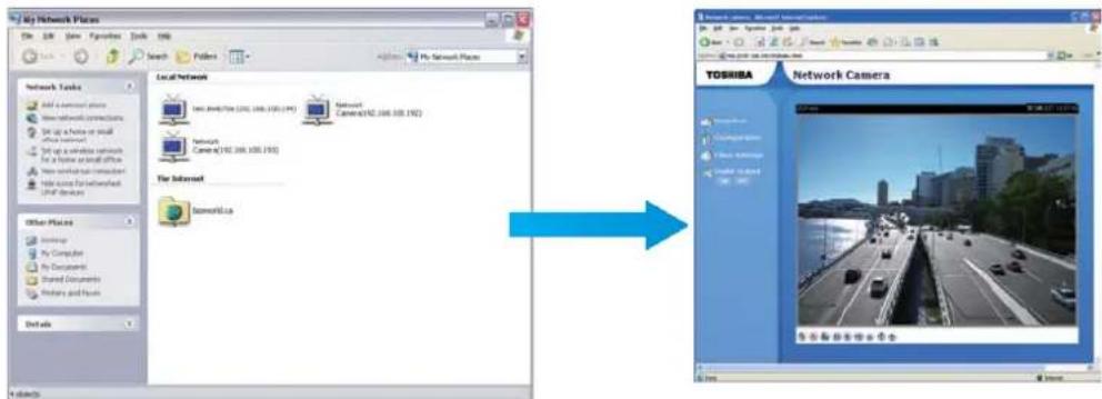 My Network Places File Edit View Graphics Tools Help Search Favorites My Network Places Network Tasks Add a common path New network connections Set up a home or small Office network Set up a wireless network for a home or small office New workshop or manuscript Hold any for networked PHP devices Other Places Logging My Computer My Documents Shared Documents Settings and Hours Details Local Network 100.896/756 (200, 100, 100, 190) Network Camera(100, 100, 100, 190) Network Camera(100, 100, 100, 190) The Internet Bisomulti.ca TOSKIBA Network Camera Network Camera www.bisomulti.ca www.bisomulti.ca
