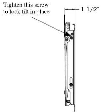 Tighten this screw to lock tilt in place 1 1/2"