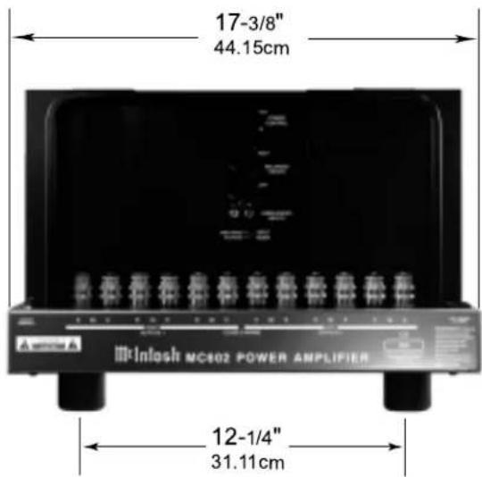 17-3/8" 44.15cm Inlash MC602 POWER AMPLIFIER 12-1/4" 31.11cm
