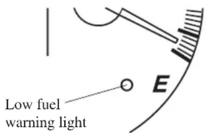 Low fuel warning light E