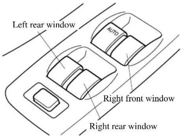 Left rear window AUTO Right front window Right rear window