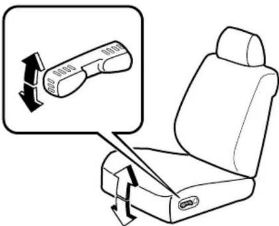 Diagram showing car seatbelt buckle with a close-up of the seatbelt device and directional arrows indicating rotation or movement.