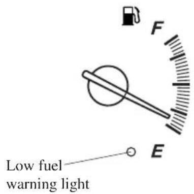 Low fuel warning light
