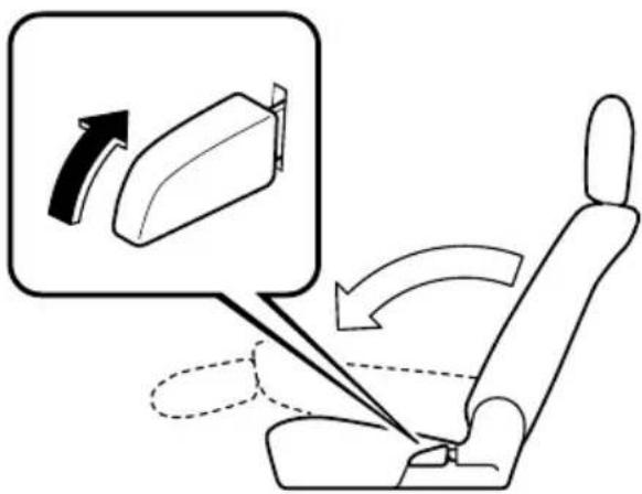 Diagram illustrating car seatbelt usage with directional arrows and a magnified view of the seatbelt component.