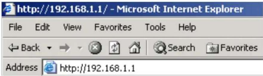 http://192.168.1.1/ - Microsoft Internet Explorer File Edit View Favorites Tools Help Back → Search Favorites Address http://192.168.1.1