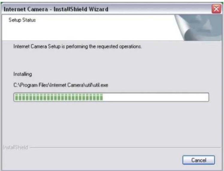Internet Camera - InstallShield Wizard Setup Status Internet Camera Setup is performing the requested operations. Installing C:\Program Files\Internet Camera\util\util.exe InstallShield Cancel