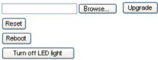 Browse... Upgrade Reset Reboot Turn off LED light