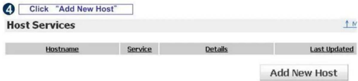 4 Click "Add New Host" Host Services ↑ N Hostname Service Details Last Updated Add New Host