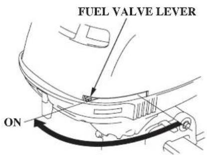 FUEL VALVE LEVER ON