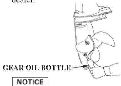 dealer! GEAR OIL BOTTLE NOTICE