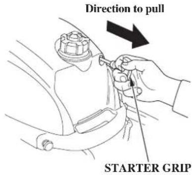 Direction to pull STARTER GRIP