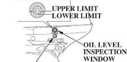 UPPER LIMIT LOWER LIMIT OIL LEVEL INSPECTION WINDOW