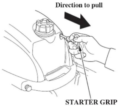 Direction to pull STARTER GRIP