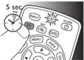 5 sec INPUT TV SAT CBL DVD MENU INFO