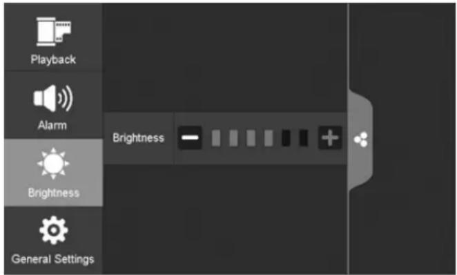 Playback Alarm Brightness Brightness General Settings