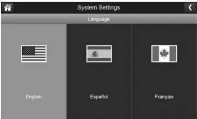 System Settings Language English Español Français