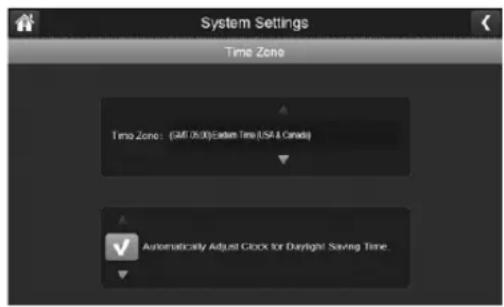 System Settings Time Zone Time Zone: (GIFI 05.00)Eads Time (USA & Canada) Automatically Adjust Clock for Daylight Saving Time.