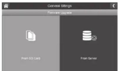 General Settings Firmware Upgrade From SD Card From Server