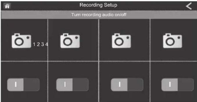Recording Setup Turn recording audio on/off 1 2 3 4