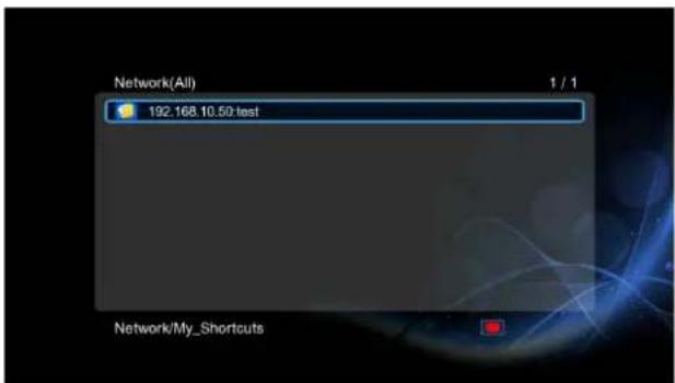 Network(All) 1 / 1 192.168 10.50 test Network/My_Shortcuts