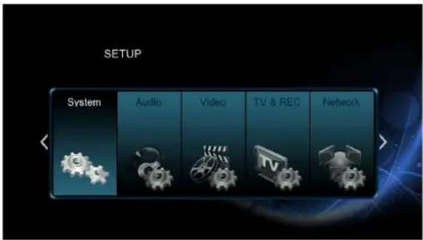 SETUP System Audio Video TV & REC Network