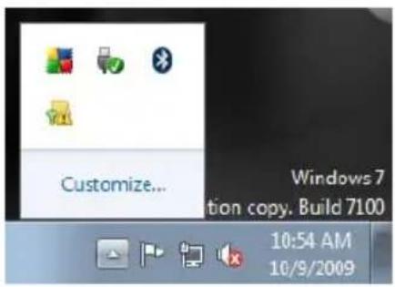 Customize... Windows 7 tion copy. Build 7100 10:54 AM 10/9/2009
