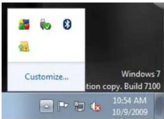 Customize... Windows 7 tion copy. Build 7100 10:54 AM 10/9/2009