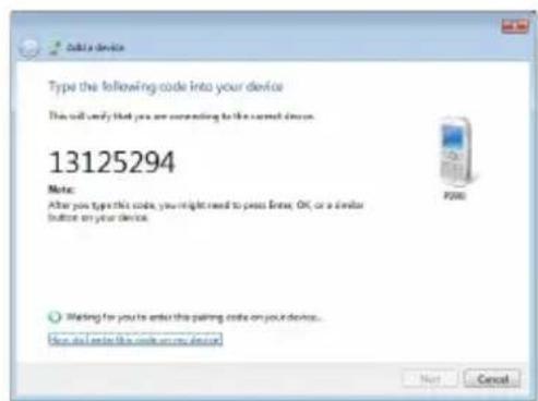 Type the following code into your device This will verify that you are progressing to the current device. 13125294 Note: After you type this code, you might need to press Enter, OK, or a similar button on your device. Waiting for you to enter this pairing code on your device... Now do you order this code on your device.