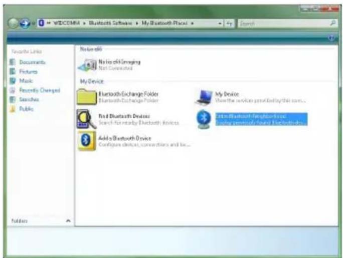 WIDCOMI > Bluetooth Software > My Bluetooth Place > Search Favorite Links Documents Pictures Music Recently Changed Searches Public Notes:65 Notes of 64 Imaging Not Connected My Device Bluetooth Exchange Folder Bluetooth Exchange Folder My Device Show the services provided by this com... Find Bluetooth Devices Search for mostly Bluetooth Devices Find Bluetooth Features Add a Bluetooth Device Configure devices, connections and loc... Edit Bluetooth Features Display regularly found Bluetooth devices.