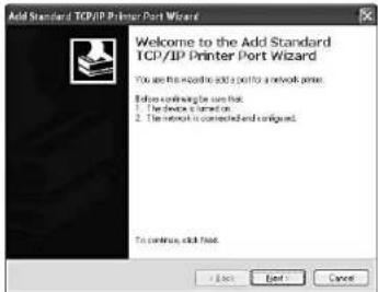 Add Standard TCP/IP Printer Port Wizard Welcome to the Add Standard TCP/IP Printer Port Wizard You are this existing add port for a network printer. Before switching to use this: 1. The device is turned on. 2. The network is connected and configured. To continue add next. Edit Edit Cancel