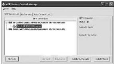 MFTP Server Control Manager Server: MFC MFTP Server List My Parents Auto Connect List MFTP Server List MFCATFS (MMC) 10000000000 (P: 100,100,2,37) Bett-1.1E-15C-1000000000 (P: 100,100,2,37) AVLR_MFT (MMC) 10000000000 (P: 100,100,2,37) MFP Information Enter File Compute User Contact Information Refre…