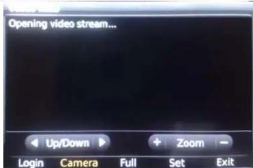 Opening video stream... Up/Down + Zoom - Login Camera Full Set Exit