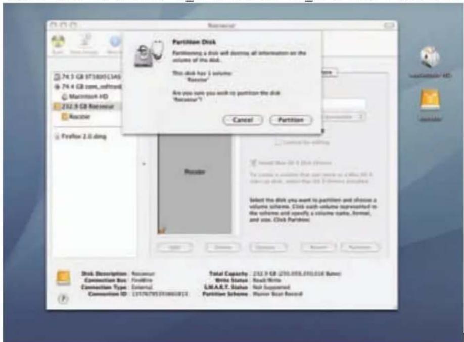 Partition Disk Partitioning a disk will destroy all information on the volume of the disk. This disk has 3 volumes: "Raster" Are you sure you seek up partition the disk "Raster". Cancel Partition Select disk 2.0 GB / Disk System The disk is available that can save as a file named GB 2.0 with up disk, where the GB 2.0 system contains select the disk you want to partition and choose a volume scheme. Click each volume is accompanied in the volume and specify a volume scheme, format, and size. Click Partition: Disk Description: Account Total Desktop: 212.9 GB (250.058.610.016 Save) Connection Box: Platform Write Started: Read/Write Connection Type: External SMART Status: Not Supported Connection ID: 1317679530100018(1): Partition Scheme: Version Back Record