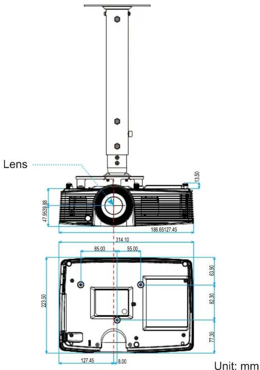Lens 13.50 47.9539.88 186.65127.45 314.10 85.00 55.00 223.50 63.90 82.30 77.30 127.45 8.00 Unit: mm
