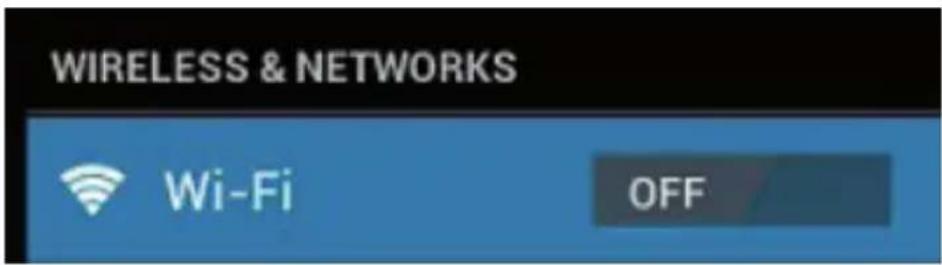 WIRELESS & NETWORKS Wi-Fi OFF