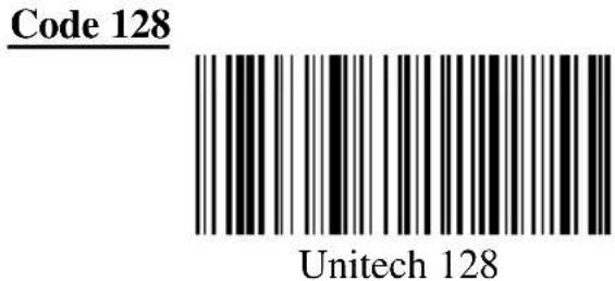 Code 128 Unitech 128