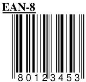 EAN-8 8 0 1 2 3 4 5 3