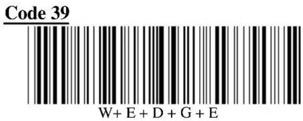 Code 39 W+ E + D + G + E
