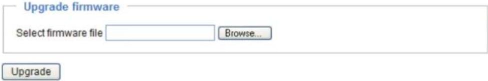 Upgrade firmware Select firmware file Browse... Upgrade