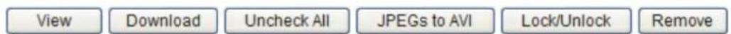 View Download Uncheck All JPEGs to AVI Lock/Unlock Remove