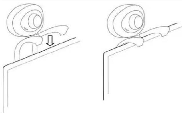 Two technical line drawings showing mechanical components with a downward arrow indicating a process (no text or symbols present)