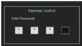 Parental Control Enter Password: * * * ...