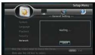 Setup Menu General Setting Systems Language Flashbox Security Network Waiting... Cancel Show the following key to save the menu. Show use the UK how to select.