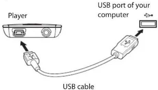 Player USB port of your computer USB cable