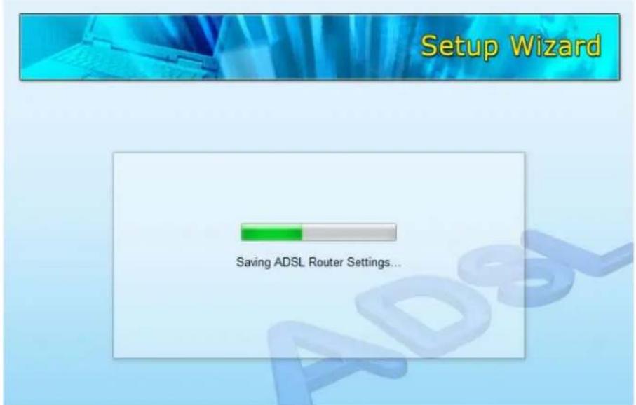 Setup Wizard Saving ADSL Router Settings...