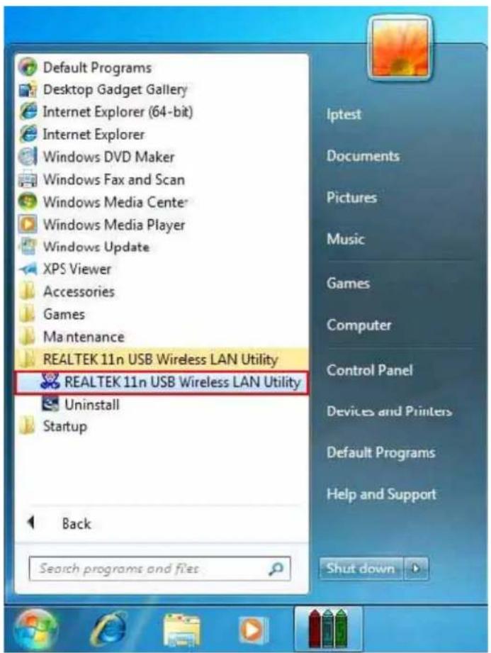 Default Programs Desktop Gadget Gallery Internet Explorer (64-bit) Internet Explorer Windows DVD Maker Windows Fax and Scan Windows Media Center Windows Media Player Windows Update XPS Viewer Accessories Games Maintenance REALTEK 11n USB Wireless LAN Utility REALTEK 11n USB Wireless LAN Utility Unin…